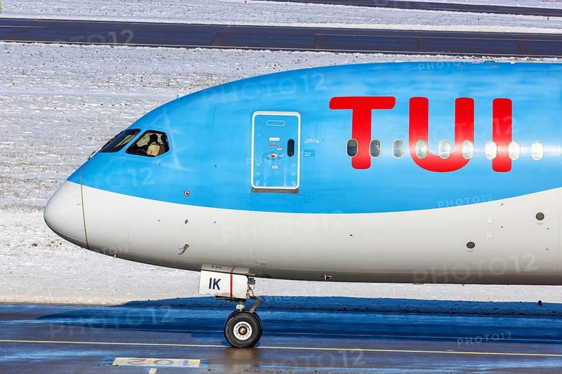 A TUI Boeing 787-9 Dreamliner aircraft with registration G-TUIK at Stuttgart Airport