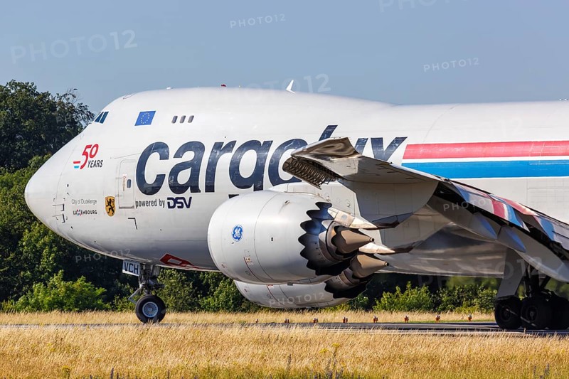 A Boeing 747-8F aircraft of Cargolux with registration LX-VCH at Luxembourg Airport