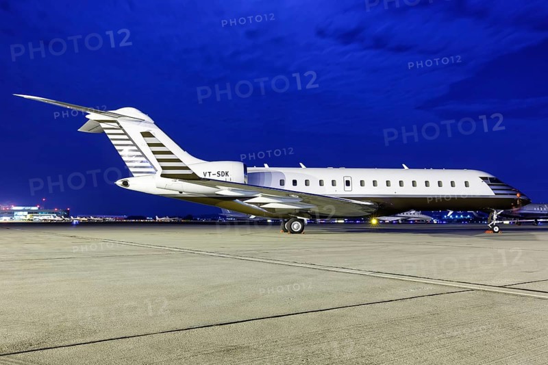 A Bombardier BD-700-1A10 Global 6000 aircraft with registration VT-SDK at Stuttgart Airport