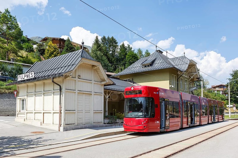 Stubaitalbahn Innsbruck tramway tram local traffic stop Fulpmes