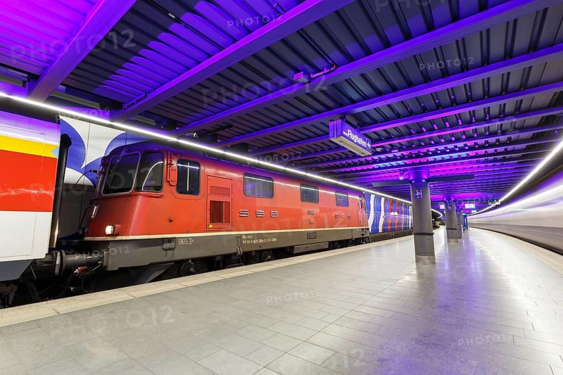 SBB locomotive Re 420 train at Zurich Airport