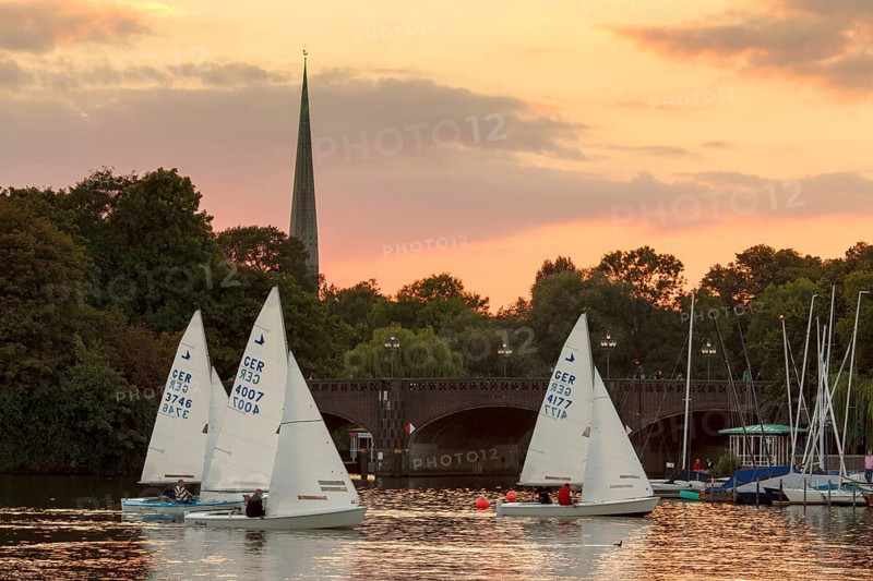 Sailboats on Lake Alster