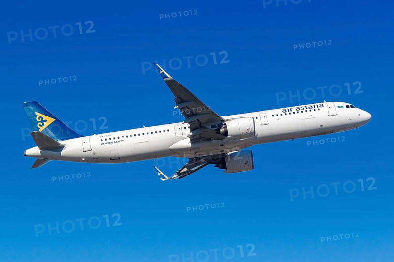 An Air Astana Airbus A321neo with registration number P4-KDF at Frankfurt Airport
