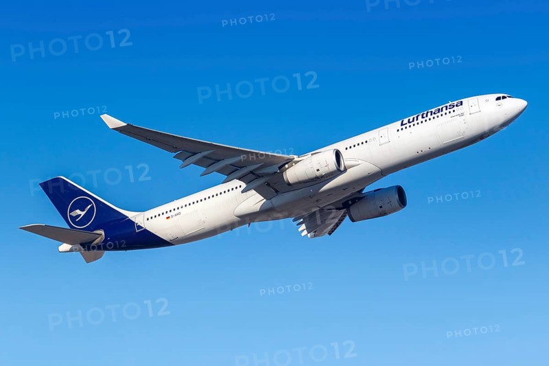 A Lufthansa Airbus A330-300 with the registration D-AIKD at Frankfurt Airport