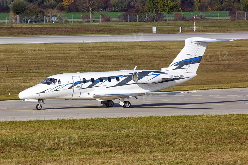 A Cessna 650 Citation III aircraft of Jetstream Air with registration number HA-JEV at Munich Airport