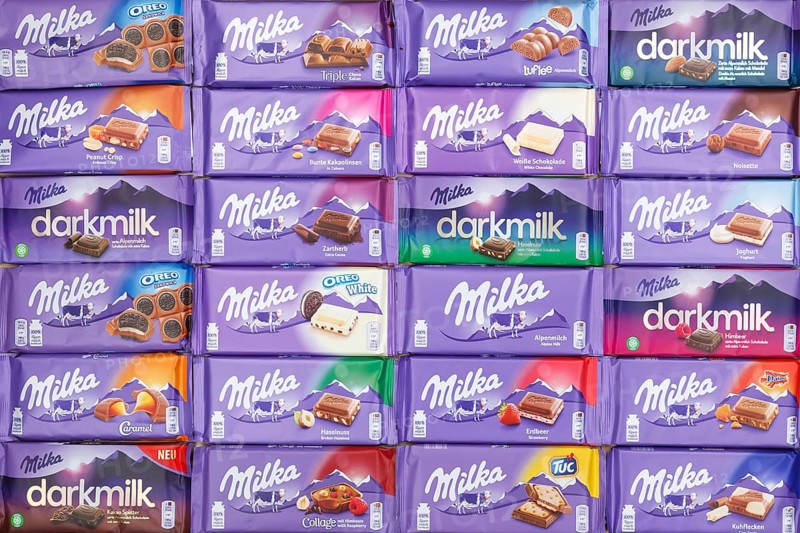 Milka chocolates different varieties wallpaper