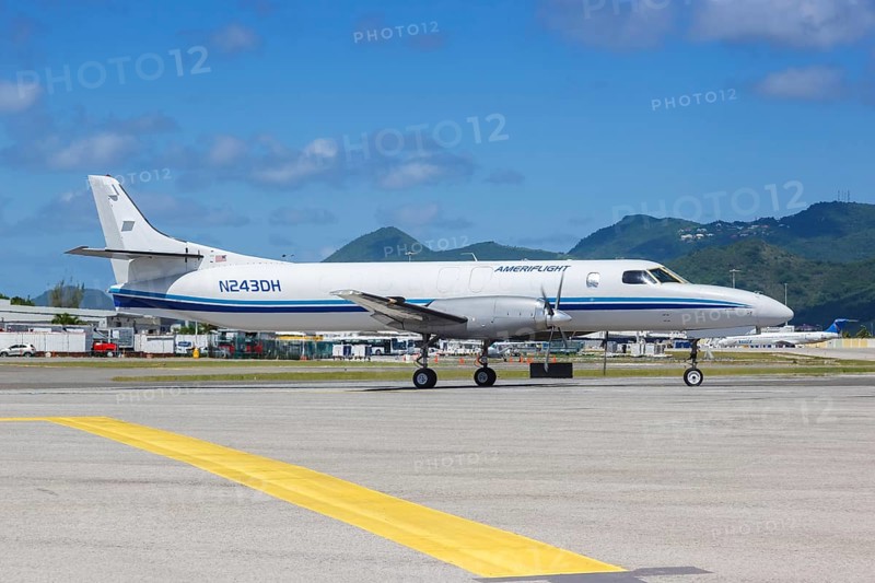 A Fairchild SA227-AT Expediter of Ameriflight with the registration N243DH at the airport St. Maarten