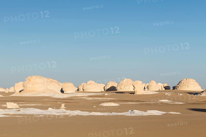 View over the white desert before sunset