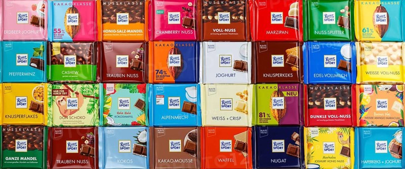 Ritter Sport chocolates different varieties wallpaper