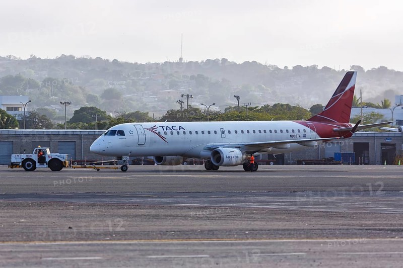 An Embraer 190 aircraft of TACA with registration N935TA at Cartagena airport