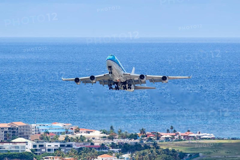 A KLM Asia Boeing 747-400 with the registration PH-BFY at Sint Maarten airport