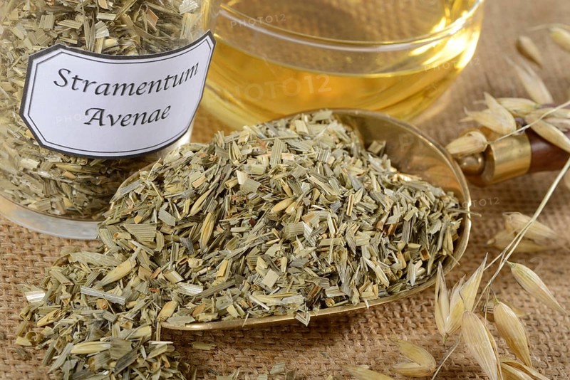 Cup oat straw tea