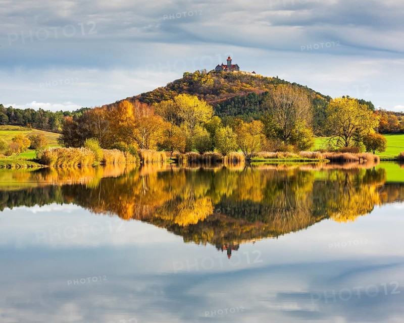 Landscape with lake in autumn