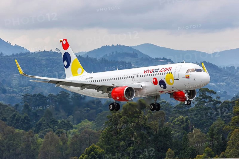 An Airbus A320 aircraft of Vivaair with registration number HK-5275 at Medellin Rionegro Airport