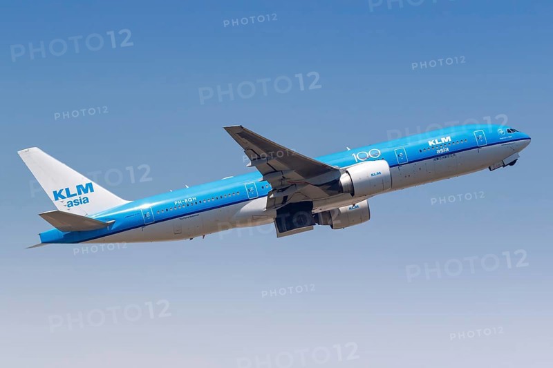 A KLM Asia Boeing 777-200ER aircraft with registration number PH-BQH at Hong Kong Airport