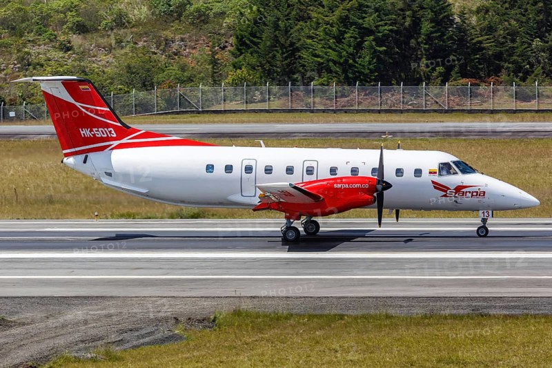 An Embraer EMB-120RT Brasilia aircraft of Sarpa with registration HK-5013 at Medellin Rionegro Airport