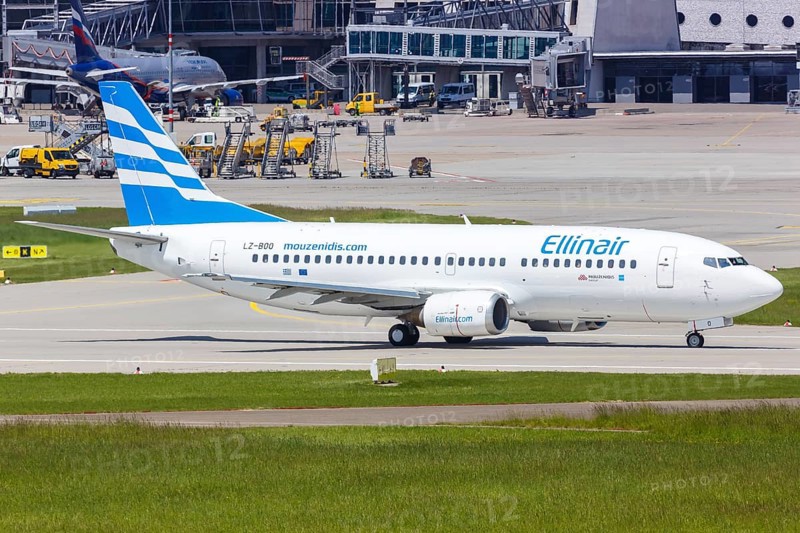 A Boeing 737-300 of Ellinair with the registration LZ-BOO at Stuttgart Airport