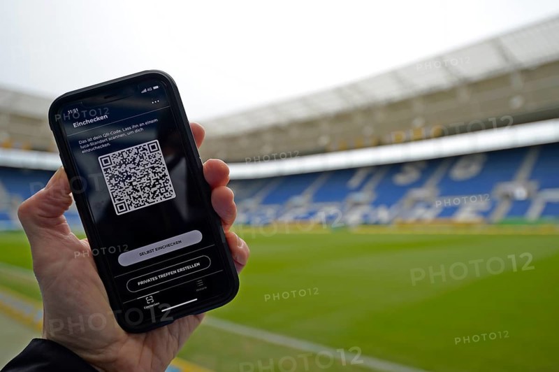 Luca App in the football stadium