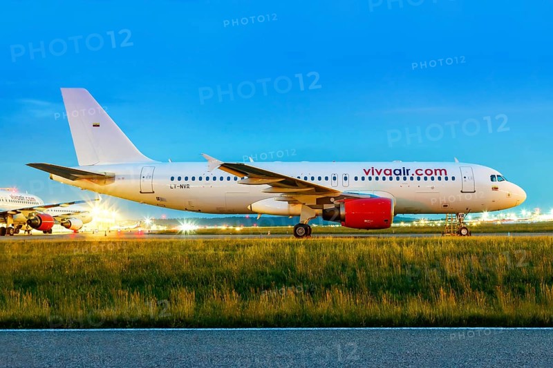 A Vivaair Airbus A320 with registration LY-NVR at Stuttgart Airport