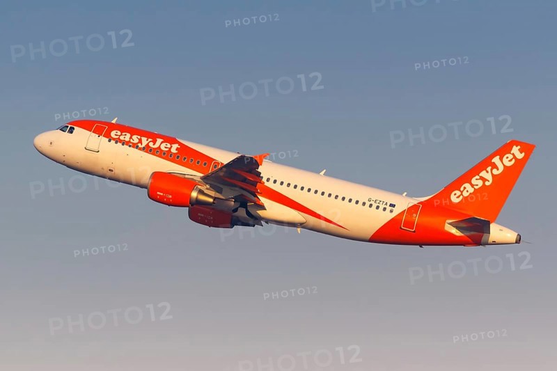 An EasyJet Airbus A320 with the registration G-EZTA at Malpensa airport in Milan