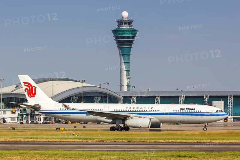 An Air China Airbus A330-300 aircraft with registration number B-6512 at Guangzhou Airport