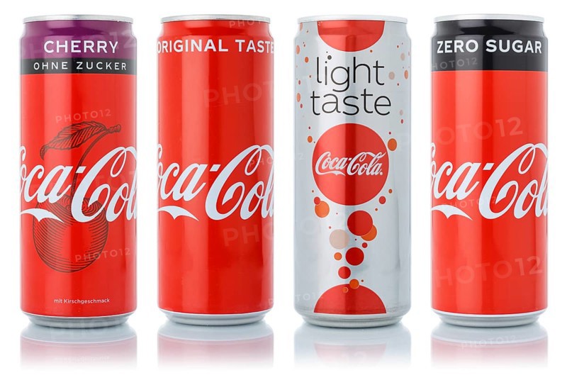 Coca Cola Coca-Cola products lemonade soft drink beverage in can cutout isolated against a white background in Germany