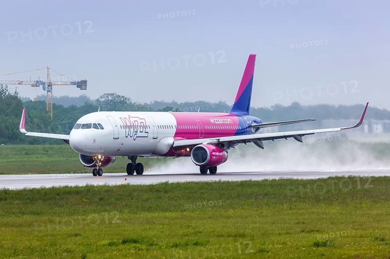 An Airbus A320 aircraft of Wizzair with registration mark HA-LXM takes off from Gdansk Lech Walesa Airport Gdansk
