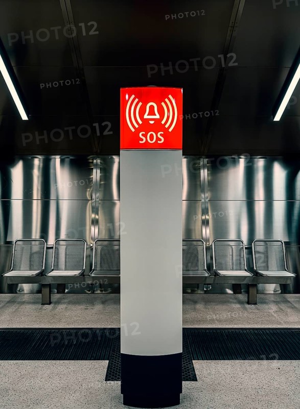 Emergency call box on the platform