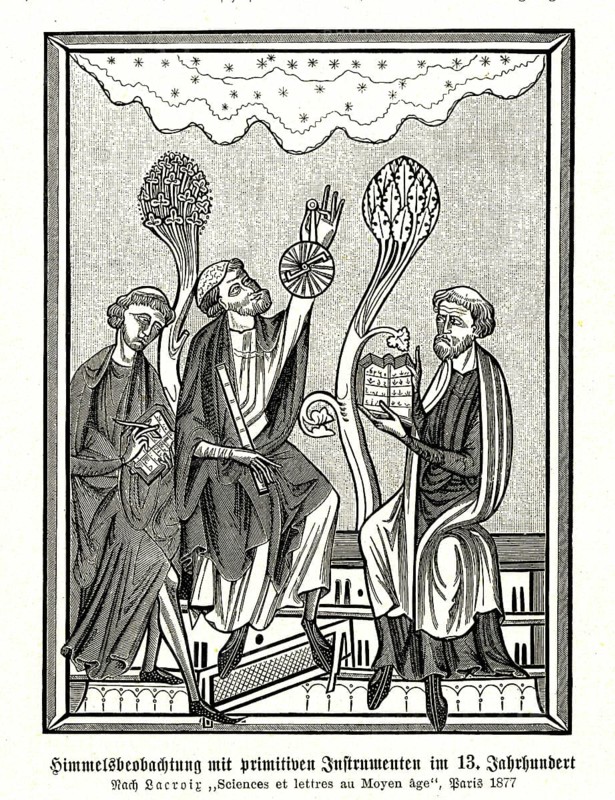 Celestial observation with primitive instruments in the 13th century