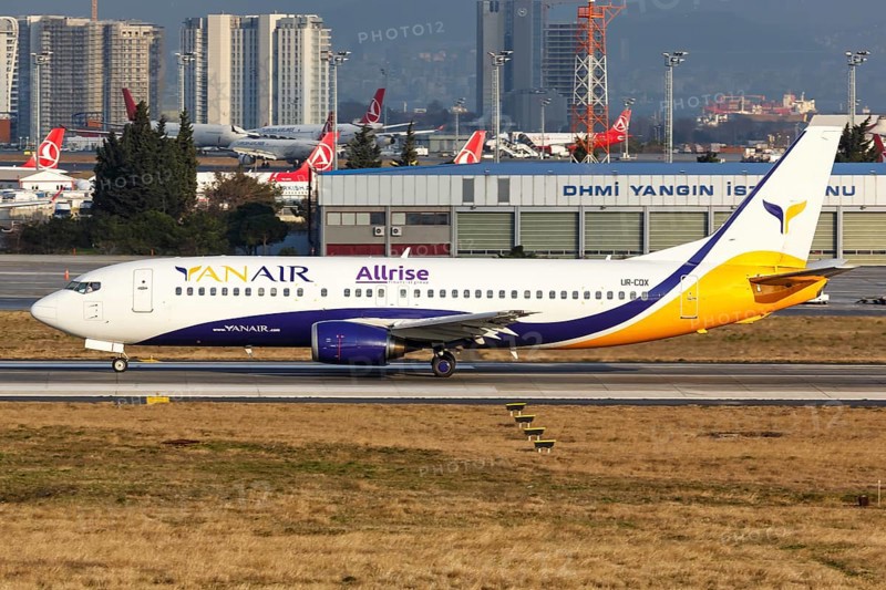 A Boeing 737-400 of YanAir with the registration UR-CQX at Istanbul Airport