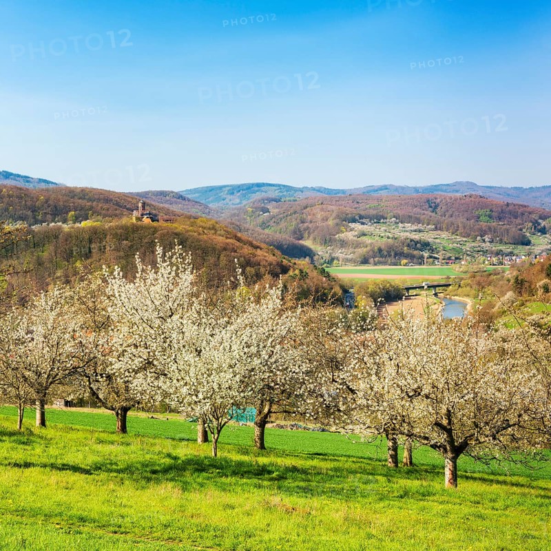 View into the Werratal in spring