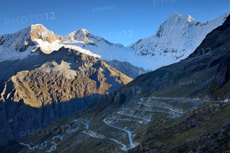 Winding mountain road AN-106 winds along the mountainside