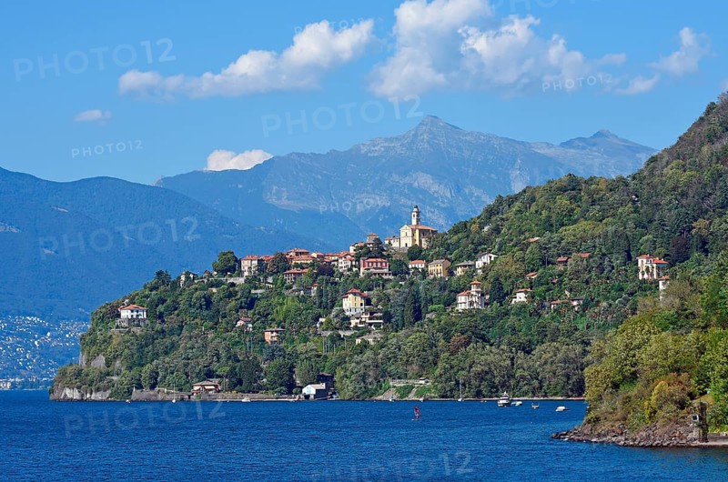 The town Pino sulla Sponda del Lago Maggiore and peak Pizzo di Vogorno