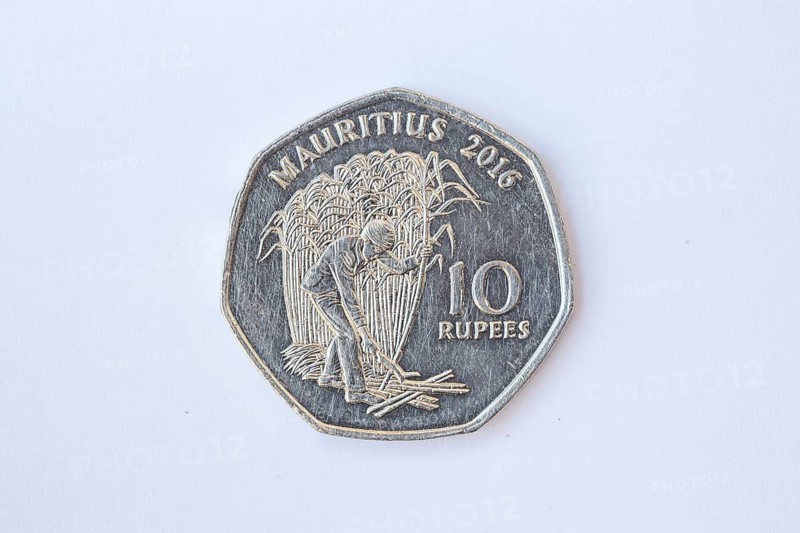 10 rupees coins of the Republic of Mauritius. Beau Bassin Mauritius