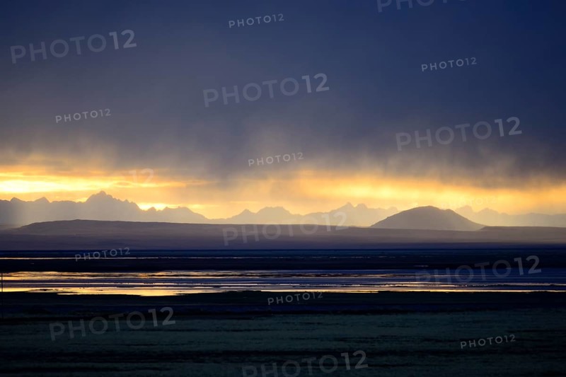 Central Cordillera at sunset and thundershowers