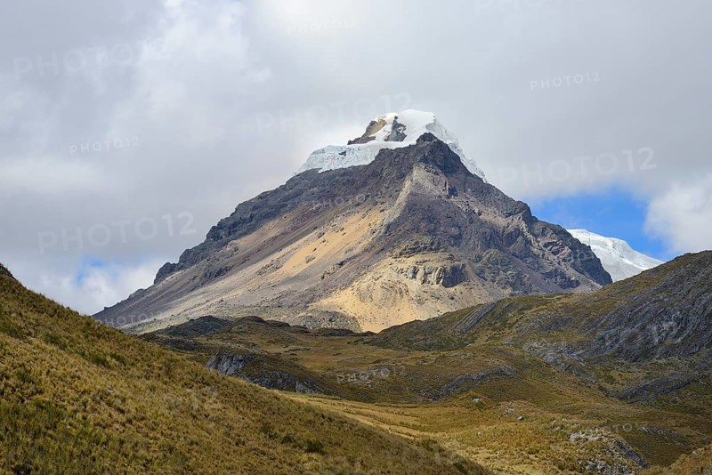 Mountain peak with ice cap