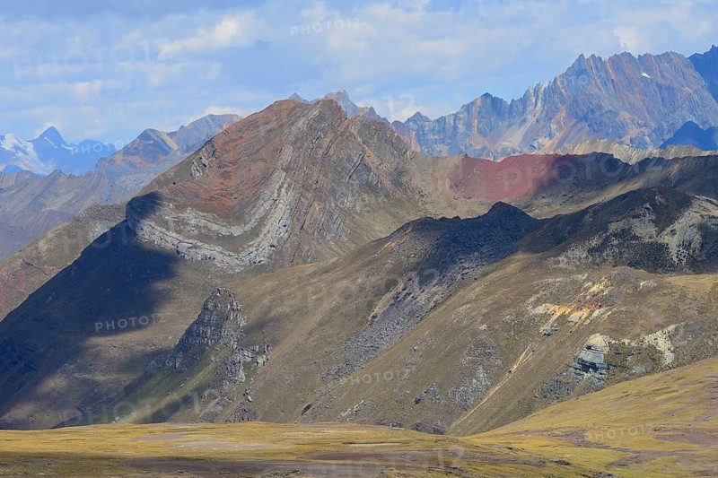 Colorful mountain in the Andes at 4800 MueM