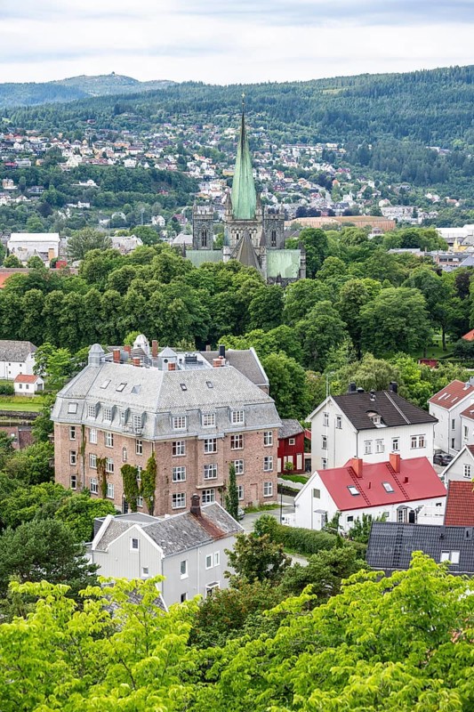 Nidaros Cathedral and Old Town from Kristiansten Fortress