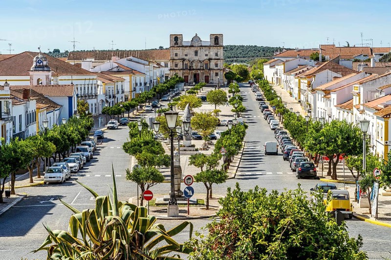 Republic square in city center of historic Vila Vicosa