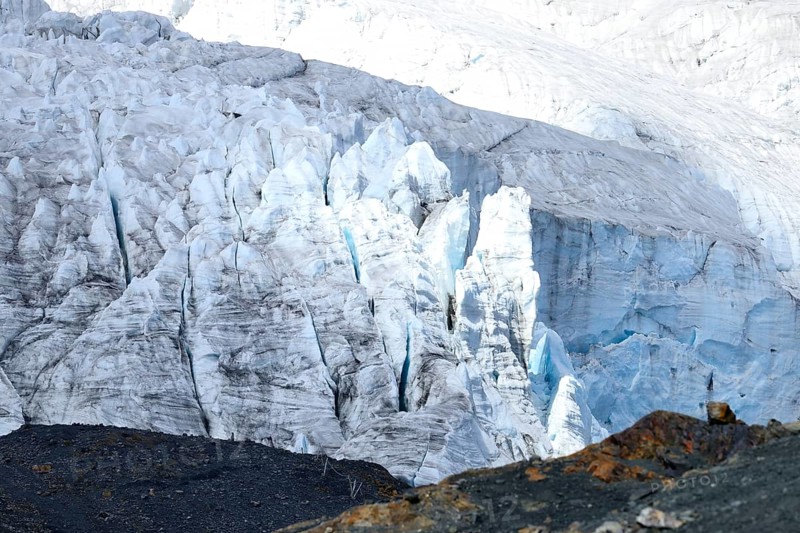 Weathered glacier ice