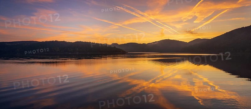 Sunrise at the Hohenwarte dam