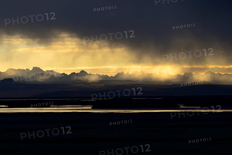 Central Cordillera at sunset and thundershowers