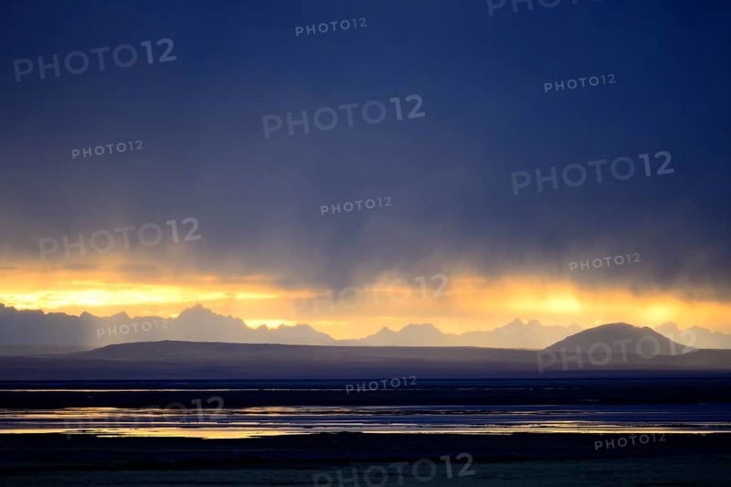 Central Cordillera at sunset and thundershowers