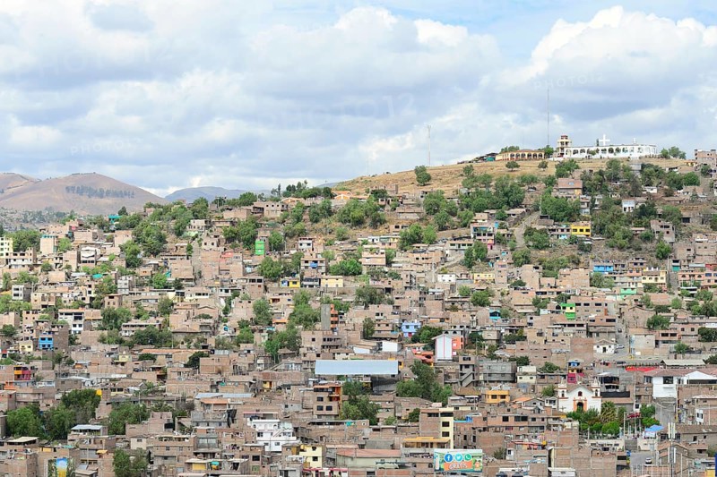 View from the roof of the cathedral onto a residential district