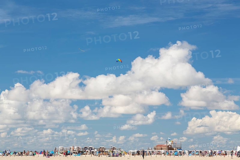 Blue sky with clouds over the beach