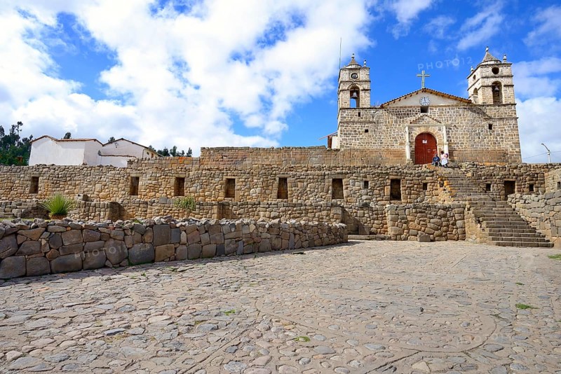 Inca Sun Temple with attached cathedral from the colonial period