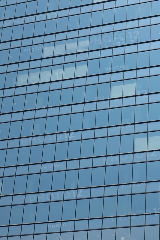 Glas facade of a business building in Ginza district