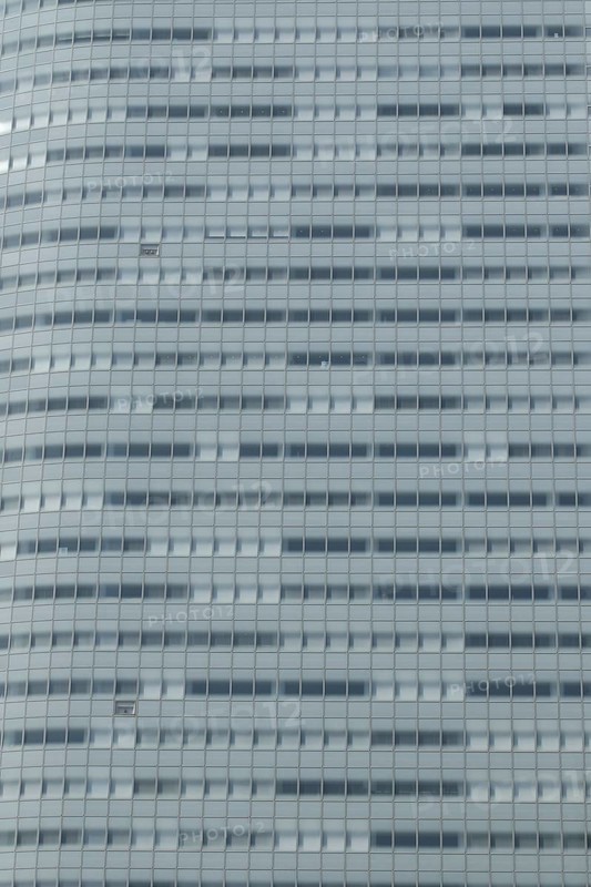Grey facade of a business building in Ginza district