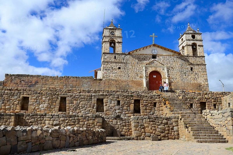 Inca Sun Temple with attached cathedral from the colonial period