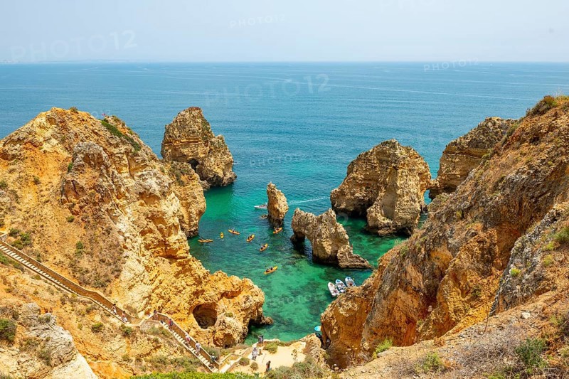 Rugged rocky coast with cliffs of sandstone
